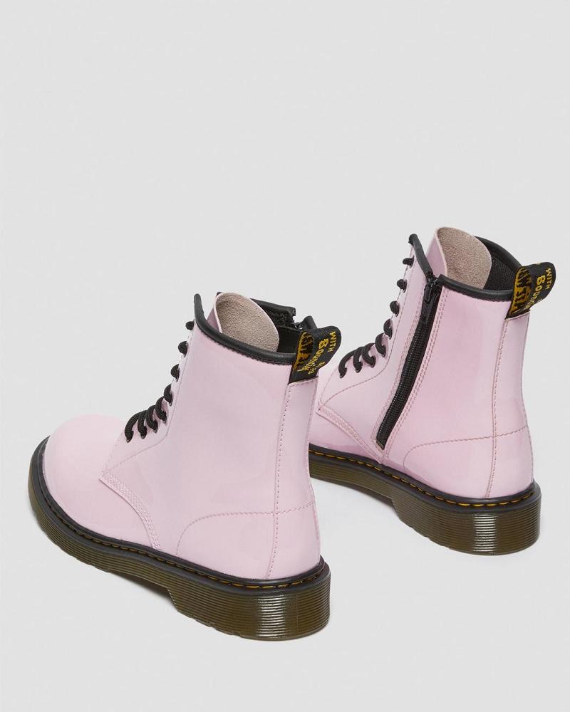 Kids' Dr Martens Youth 1460 Patent Leather Lace Up Boots Pink | AU 712EBC